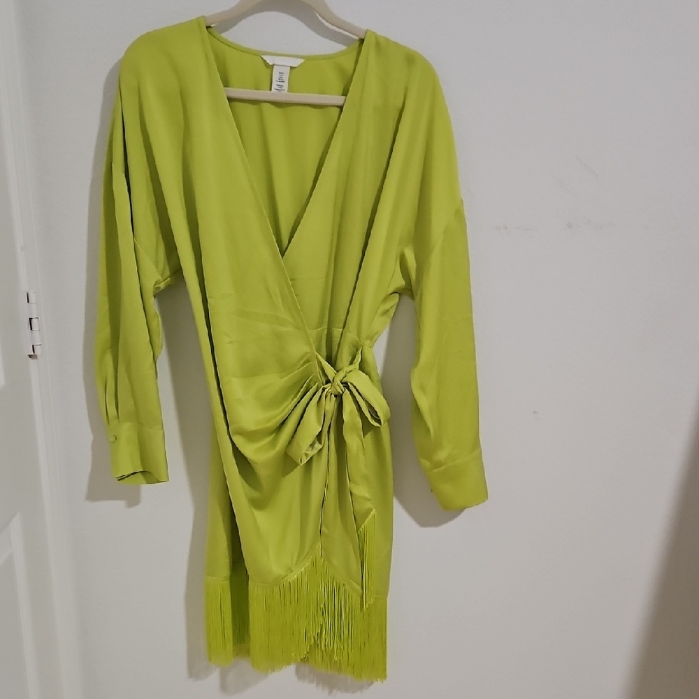 H&M Lime Green Wrap Dress